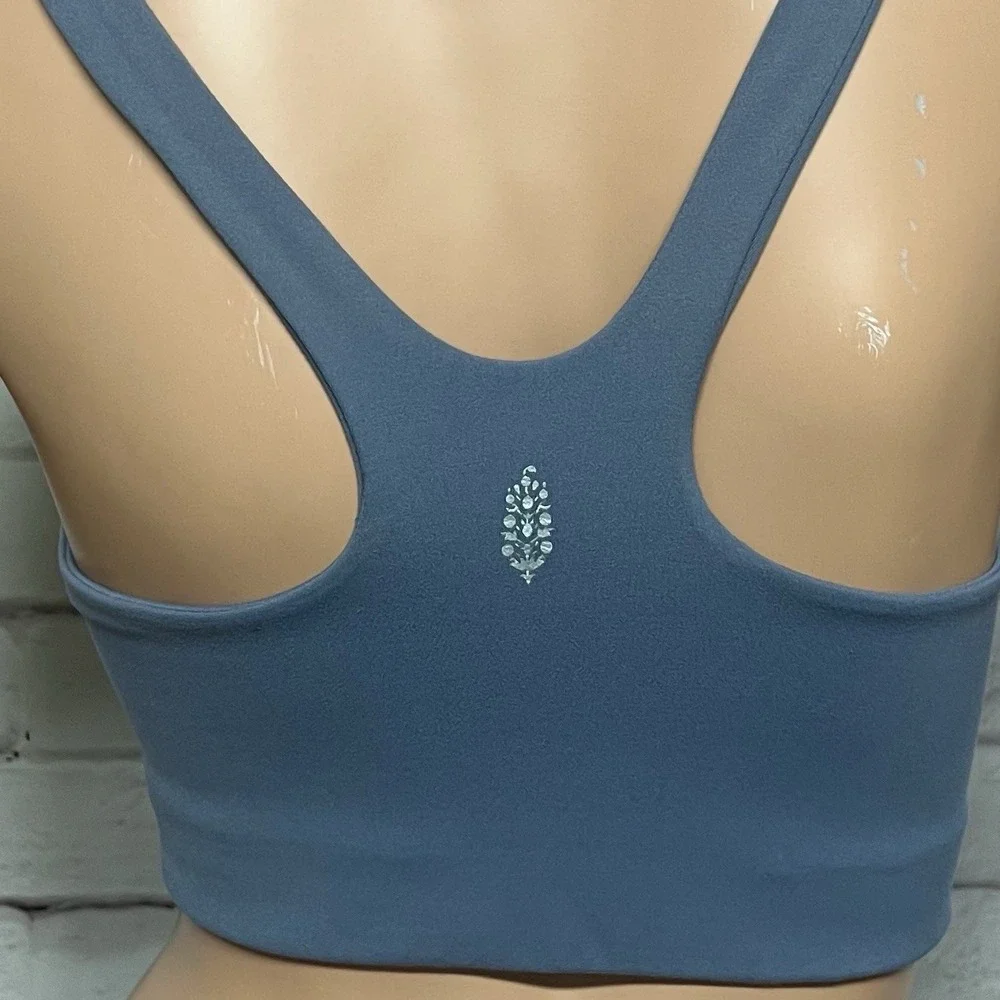 Free People Movement Never Better Square Neck Sports Bra‎ Small Blue Stretch